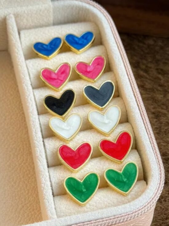 Jewelry - Assorted Heart Stud Earrings.
